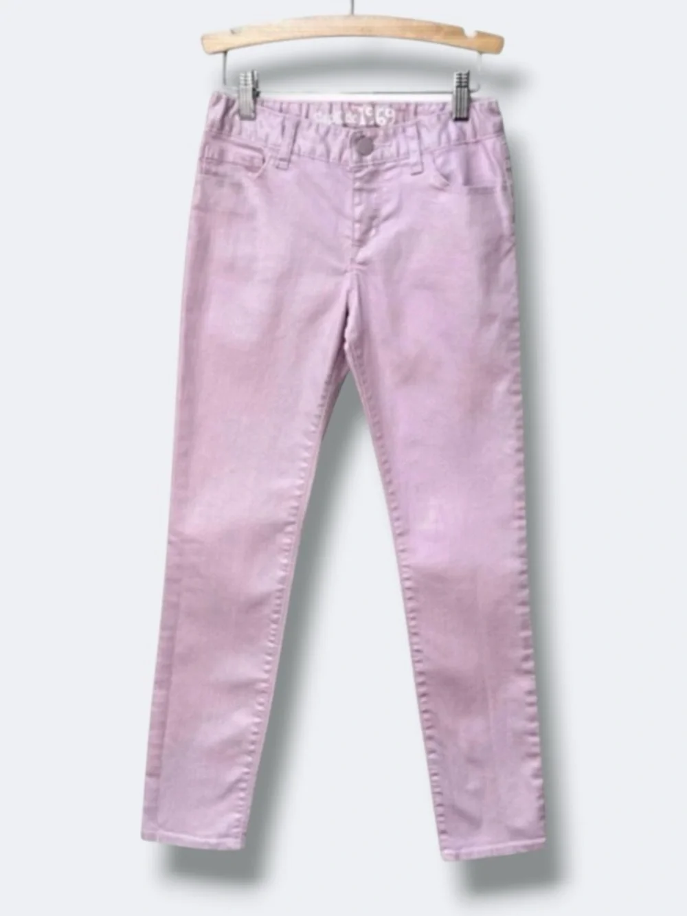 Gap Kids Skinny Jeans Girls Size 10 Pink Shimmer Adjustable Waist Stretch